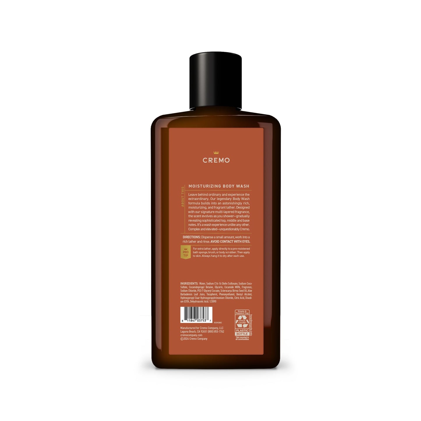 Cremo Body Wash for Men, Rich-Lathering Golden Amber, 16 Fl Oz Beauty & Personal Care Cremo