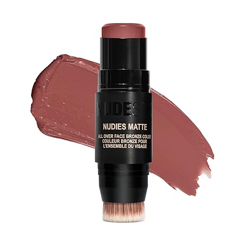 Nudestix Nudies Bronze All Over Matte Bronzing Stick - 3-in-1 Cream Bronzer for Cheeks, Eyes & Lips with Built-In Brush | Natural Contour & Sun-Kissed Beauty & Personal Care Nudestix