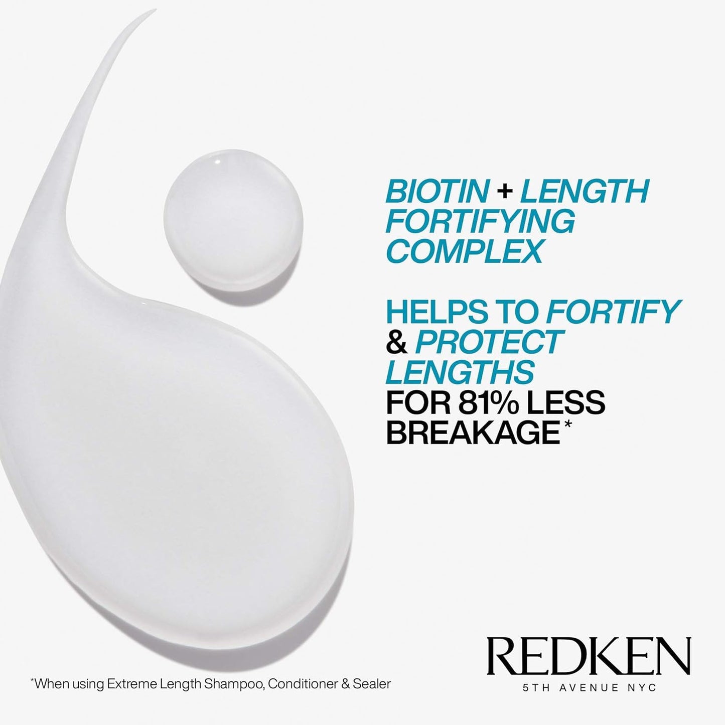 Redken Extreme Length Conditioner For Damaged Hair - Fortifies, Strengthens and Conditions Hair, Infused With Biotin & Castor Oil For Hair Growth Beauty & Personal Care Redken