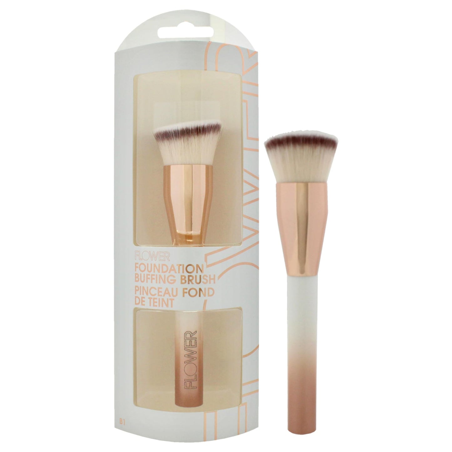FLOWER BEAUTY Makeup Brushes | Foundation Buffing Brush | Buffs Liquid, Powder or Cream Formulas | Soft Washable Synthetic Fibers | 1 Piece Beauty & Personal Care FLOWER BEAUTY