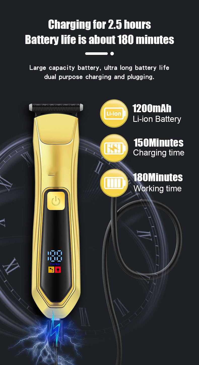 QDKVTNDJZ Professional Hair Clippers for Men - Cordless Hair/Beard Trimmer, 4 Limit Combs,LCD Display Barber for Cutting & Mens Grooming Beauty and Personal Care QDKVTNDJZ
