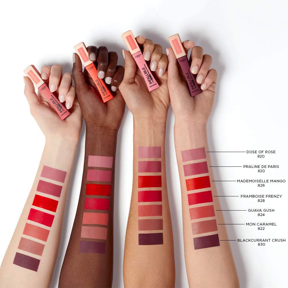 L’Oréal Paris Makeup Infallible Pro Matte Les Macarons Scented Matte Liquid Lipstick, Highly Pigmented, Longwear, Waterproof and Smudge Proof, Beauty & Personal Care L'Oreal Paris