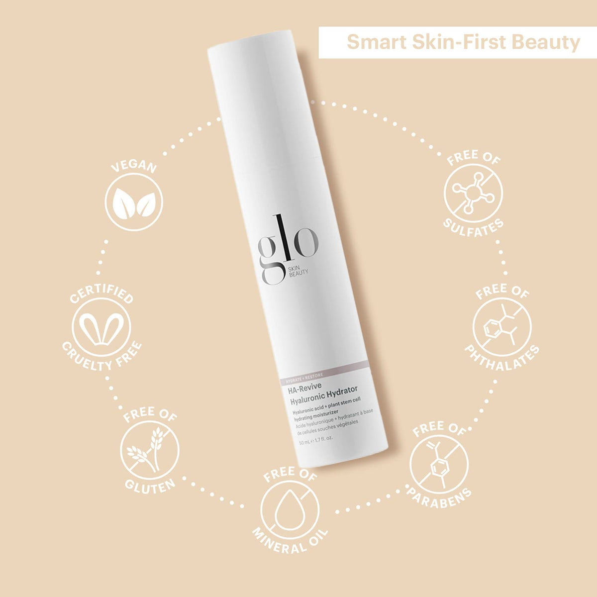 Glo Skin Beauty, HA-Revive Hyaluronic Hydrator | Hyaluronic Acid + Plant Stem Cell Facial Hydrating Moisturizer, 1.7 Ounces Beauty & Personal Care Glo Skin Beauty