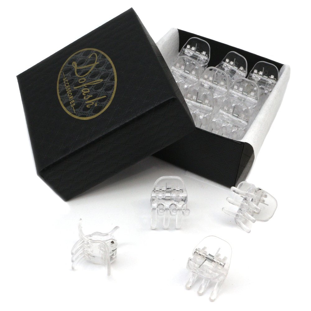 Dofash 12Pcs(Clear) Small Mini Hair Claw Clips Plastic 1.8Cm Hair Accessories For Girls Beauty & Personal Care Dofash