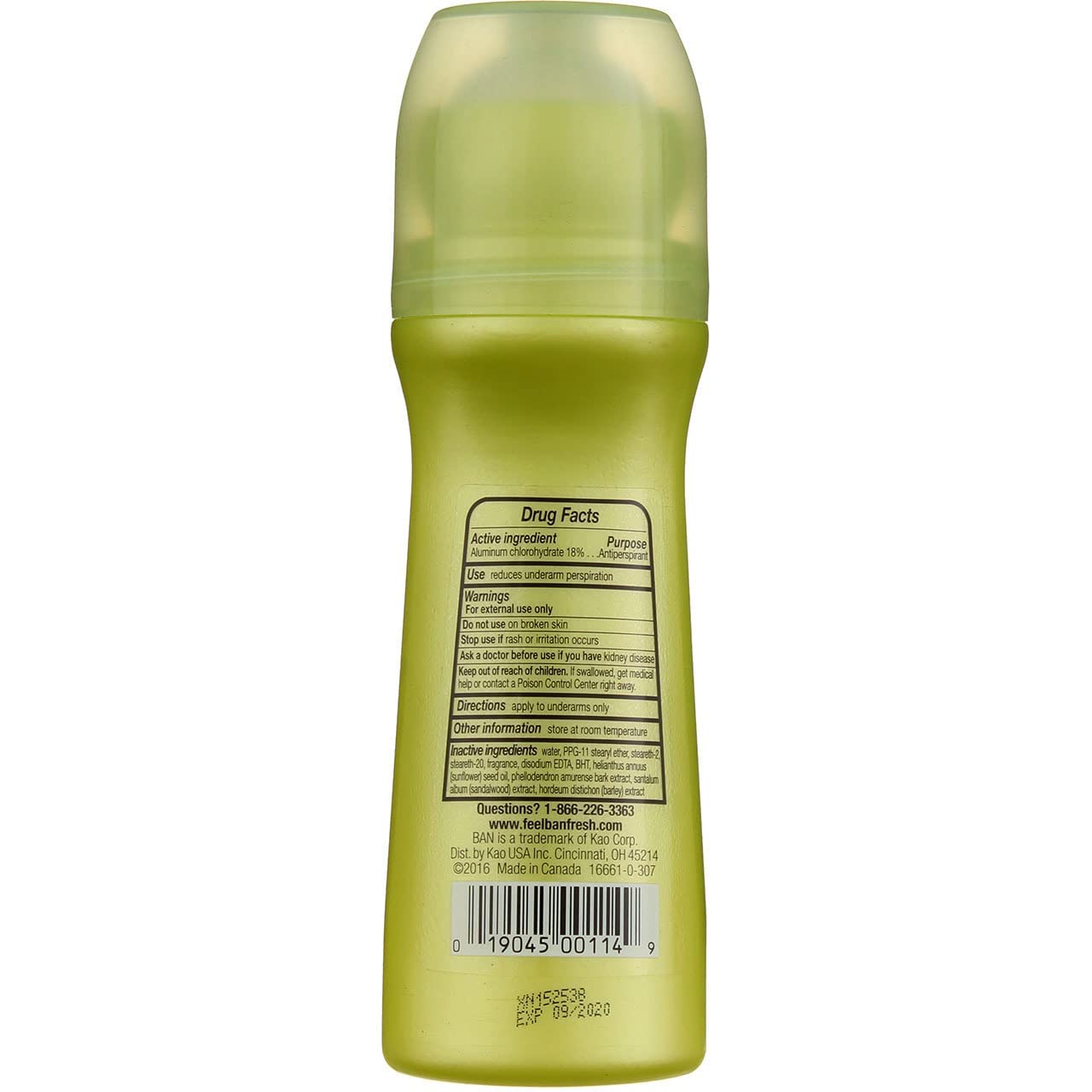 Ban Deodorant 3.5 Ounce Roll-On Anti-Perspirant Regular (103ml) (3 Pack) Beauty and Personal Care Ban