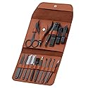 16 Pieces Manicure Set, Pedicure Kit, Nail Clippers, Stainless Steel Professional Personal Care Tool Kit, Nail Tools with Brown Case, Gifts for Men Beauty & Personal Care Lemon Shane