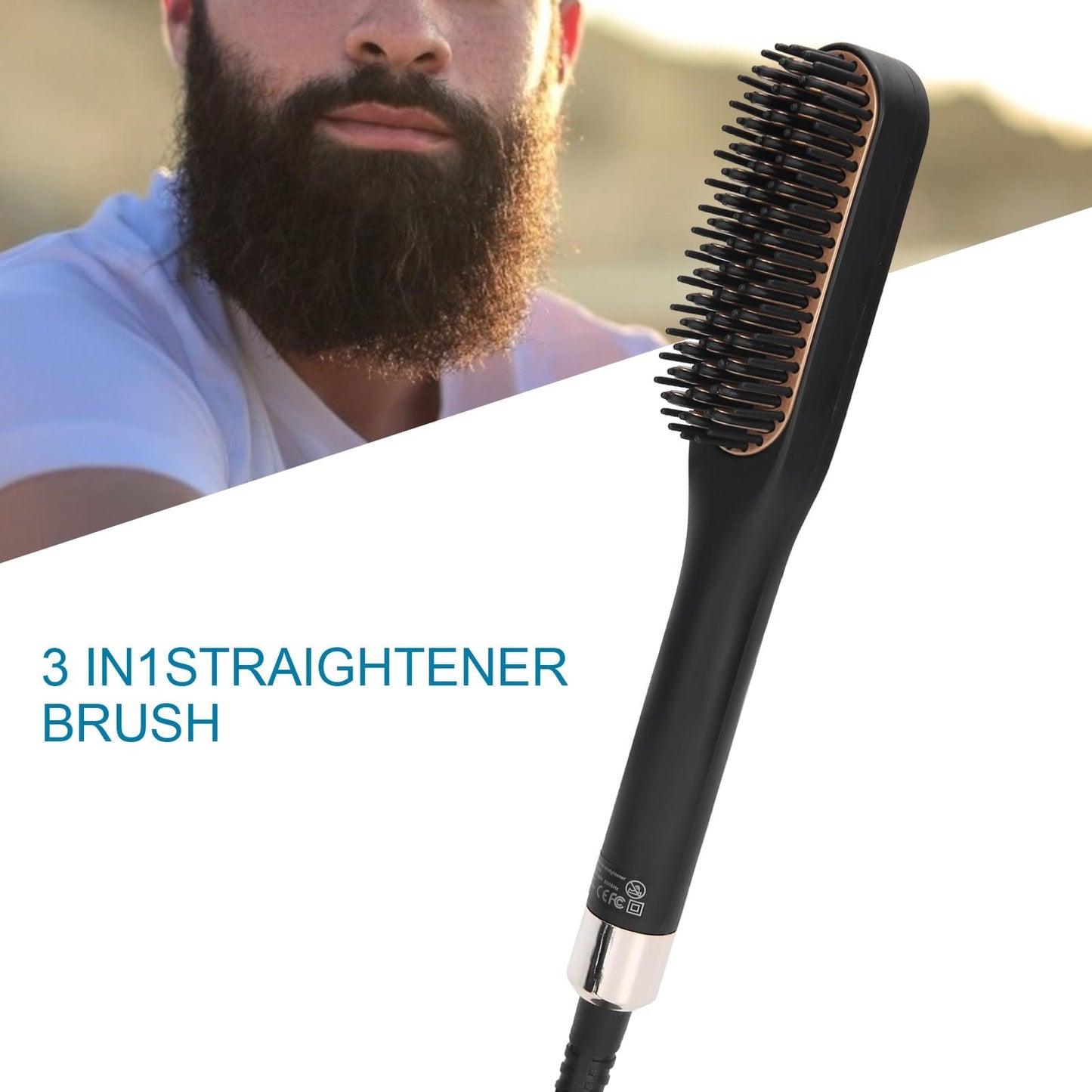 Electric Beard Straightening Comb Multifunctional Beard Straightener Brush Men Hair Styling Tool (US Plug) Beauty and Personal Care Haofy