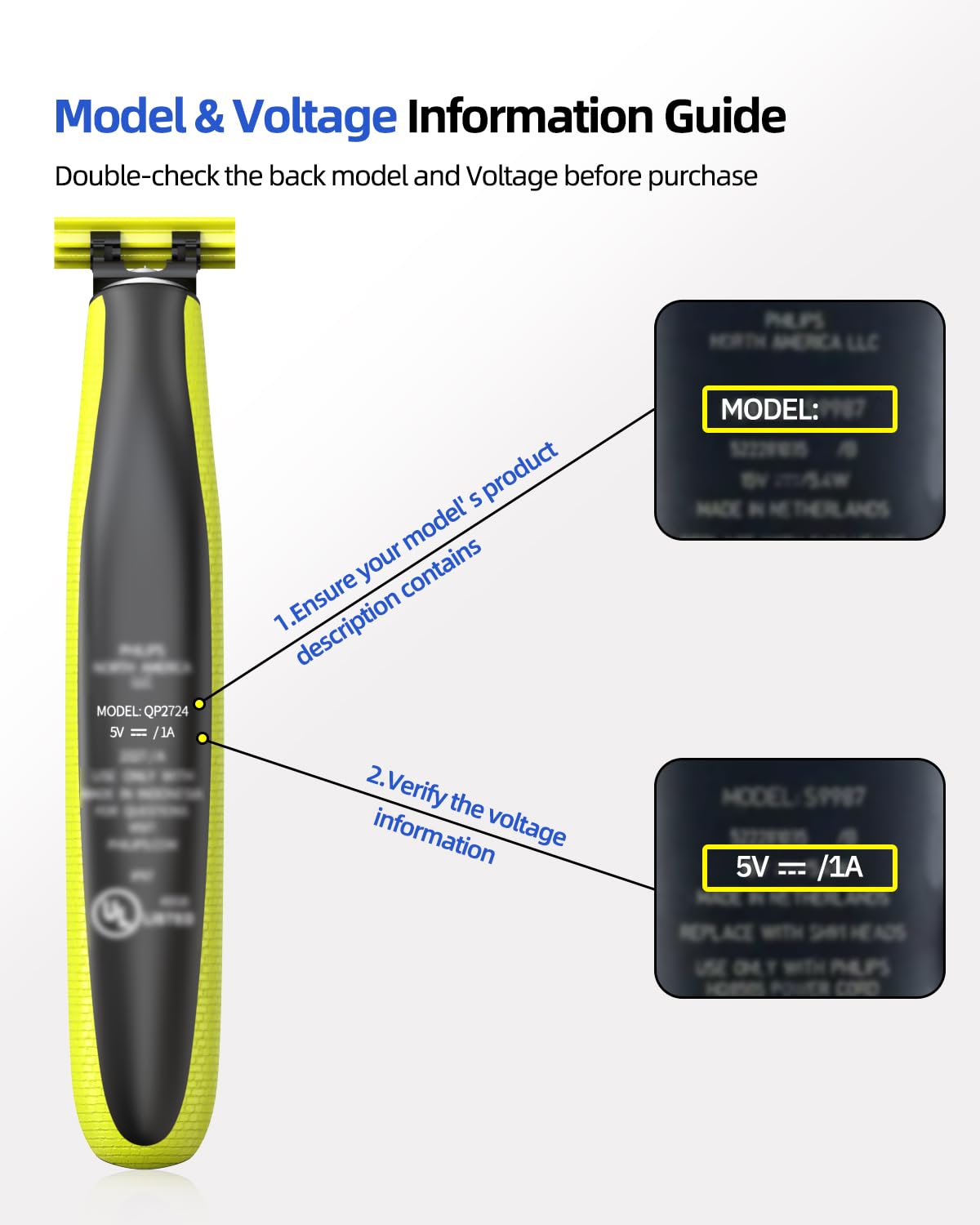 5V Fast Charger for Philips Norelco Wet & Dry Electric Shaver & One Blade 360, Series 2000 2400 2600 3600 3900 5400 5000X 7200 i9000, 3000 5000 7000 Beauty and Personal Care Nicpower