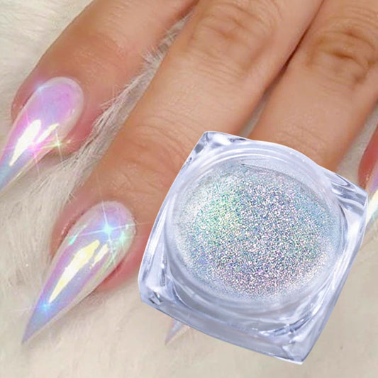 1 Box Holographic Nail Glitter Powder Rainbow Color Neon Effect Nail Art Flakes Decoration Chrome Nail Powder Dust Tip Manicure Beauty & Personal Care Vonrui