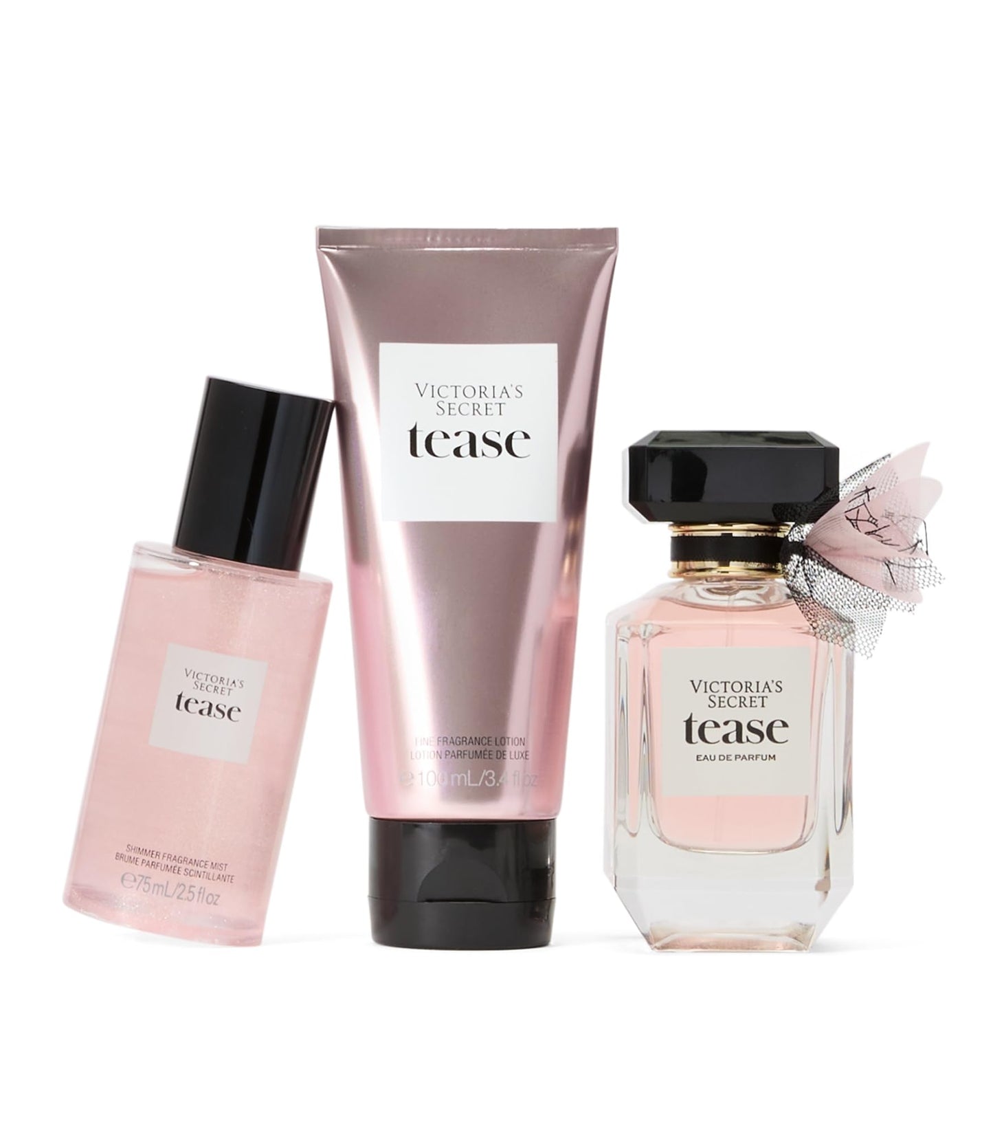 Victoria's Secret Tease 3 Piece Luxe Fragrance Gift Set: 1.7 oz. Eau de Parfum, Travel Lotion & Shimmer Mist Beauty & Personal Care Victoria's Secret