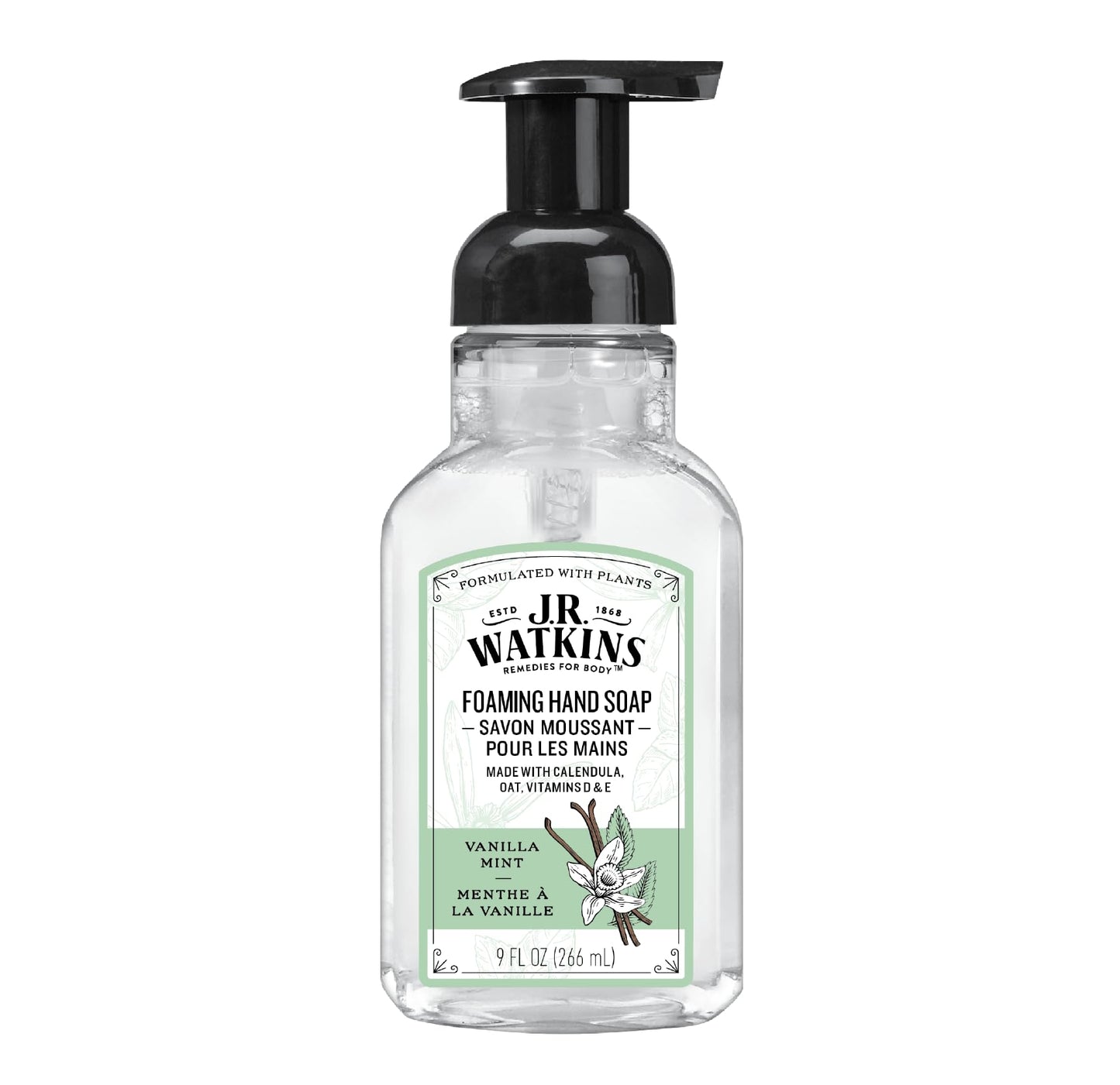 Hand Soap, Foaming, 9 fl oz, Vanilla Mint Vanilla Mint Beauty & Personal Care J.R. Watkins