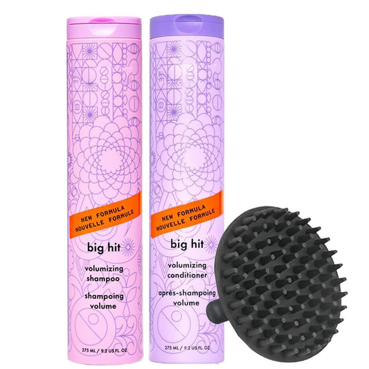 Amikaa Big Hit Volumizing Shampoo and Conditioner Duo 9.2 oz Set with Scalp Shampoo Brush - For Fine to Medium Hair Beauty & Personal Care M Hair Designs