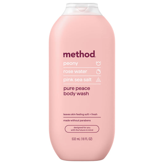 Method Body Wash, Pure Peace, Paraben and Phthalate Free, 18 oz (Pack of 1)