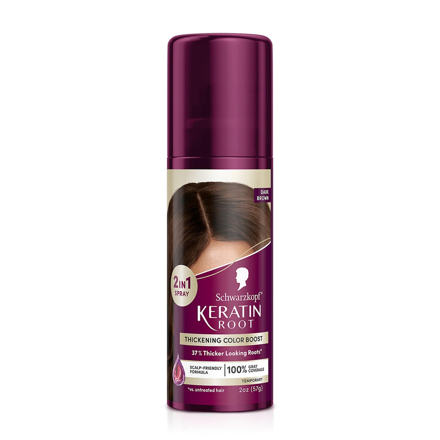 Schwarzkopf Keratin Root Temporary Hair Color Spray, Dark Brown, Instant Gray Coverage, Thicker, Fuller-Looking Roots, Easy-to-Use, No Ammonia, Low Beauty & Personal Care Schwarzkopf