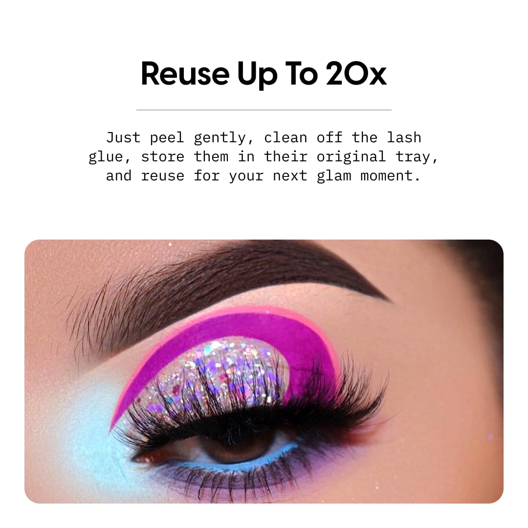 KARA BEAUTY Fabulashes Bold 3D Faux Mink Strip Lashes - Thick Fake Eyelashes, Dramatic Lash Strips for Goth & Full Glam - Reusable Fluffy Falsies Beauty & Personal Care Kara Beauty