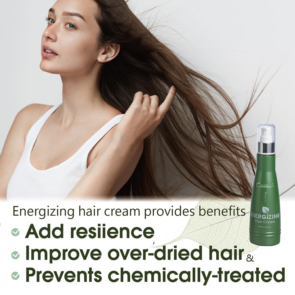Chihtsai Energizing Hair Cream (6.8oz/200ml) - Instant Leave-in Cream. Moisturize, smooth, promotes shine and bounce to hair. Protecting it from UV Beauty & Personal Care Chihtsai