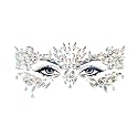 Neva Nude Chickadee Masquerade Clear Iridescent Face Crystal Sticker - Face Gems for Carnivals, Halloween, Festivals, Raves, & Parties | Medical Grade Beauty & Personal Care Neva Nude