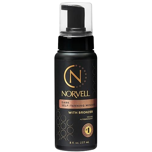 Norvell Sunless Dark Self Tanner Mousse with Bronzer 8 fl oz - Instant Natural Looking Fake Tan for a Bronzing Glow, Streak Free, Fast Drying, Long Beauty & Personal Care Norvell