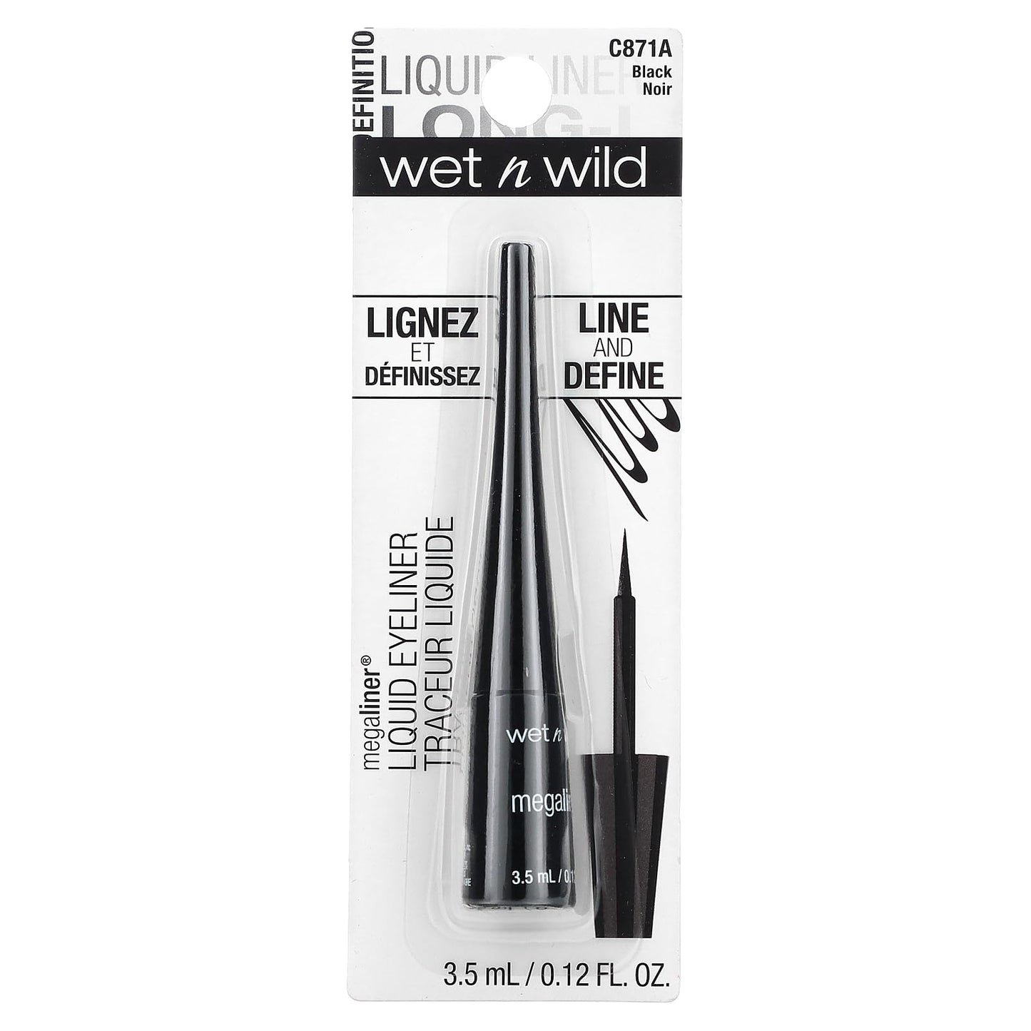 wet n wild MegaLiner Liquid Eyeliner - Black (packaging) Beauty & Personal Care wet n wild