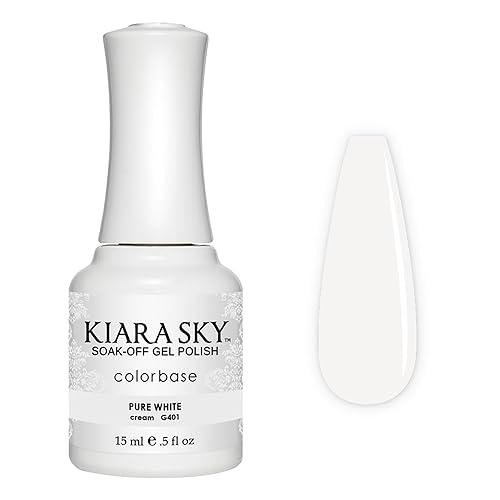 Kiara Sky Soak Off Gel Nail Polish 0.5 fl oz, PURE WHITE (G401) Beauty & Personal Care KIARA SKY