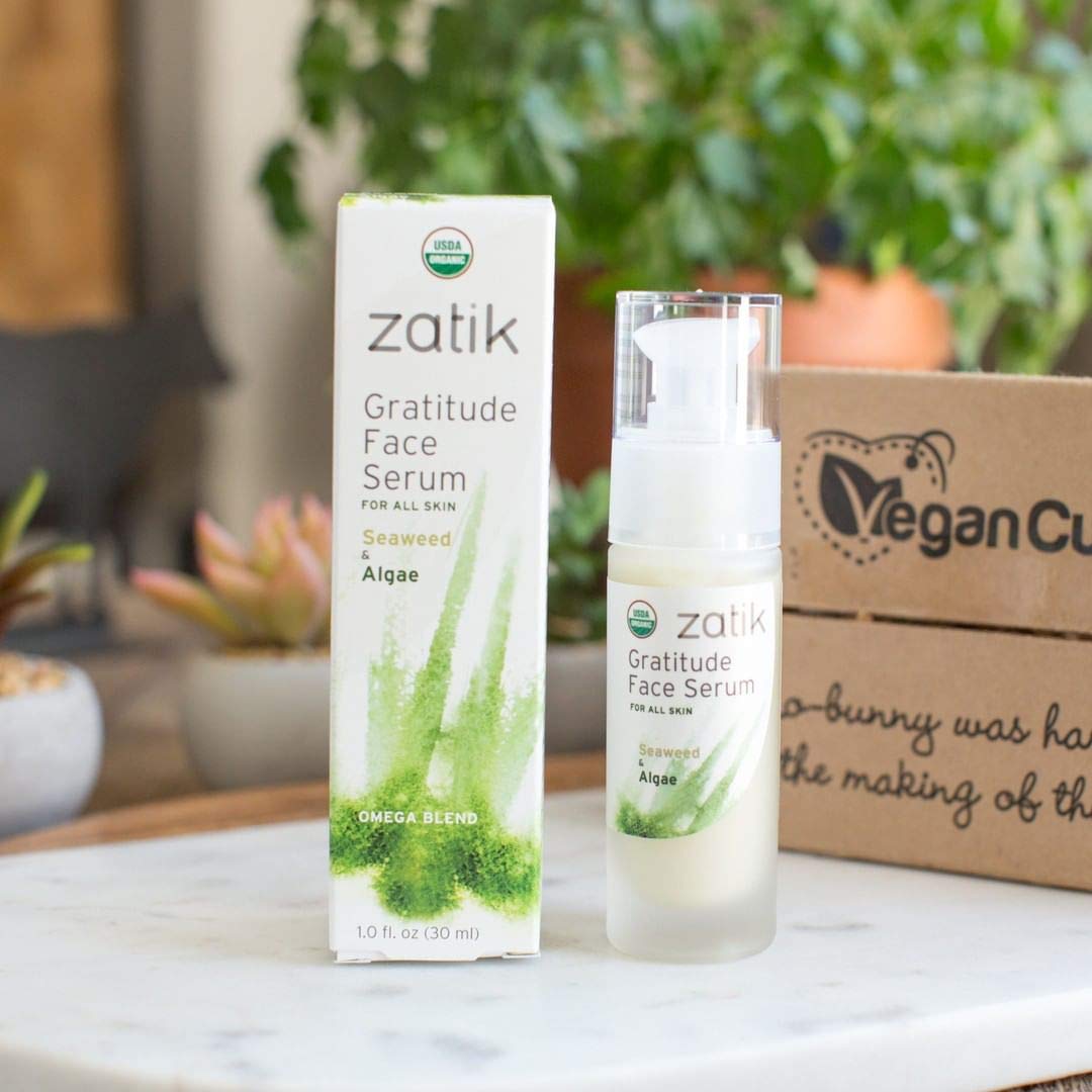Zatik Naturals - Gratitude Face Serum with Seaweed and Algae, USDA Organic, Vegan, Non GMO Gluten Free, Soy Free, Alcohol Free, pH Balanced Beauty & Personal Care Zatik