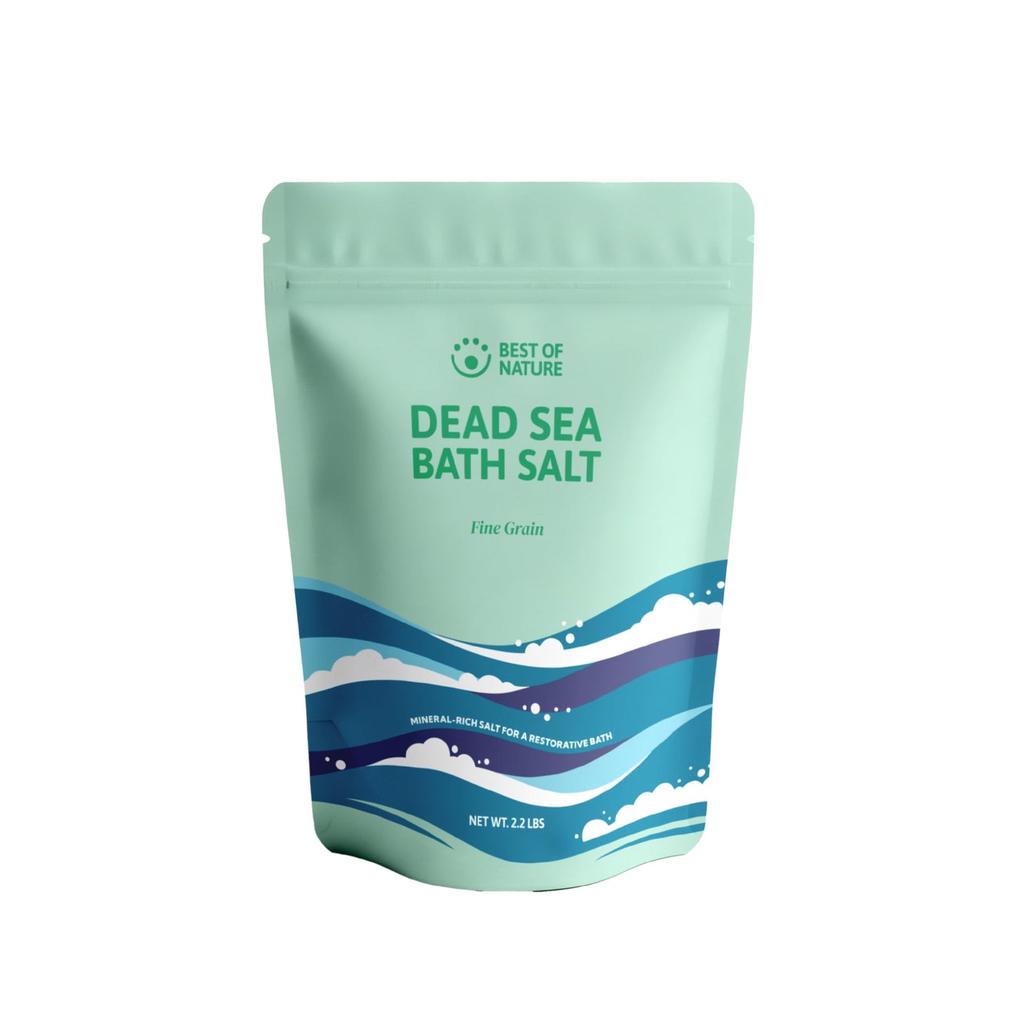 Best of Nature Dead Sea Salt 2.2 lb Fine Grain Bath Soak Salt, Mineral-Rich Crystals, Resealable Bag, Made in the USA Beauty and Personal Care Best of Nature