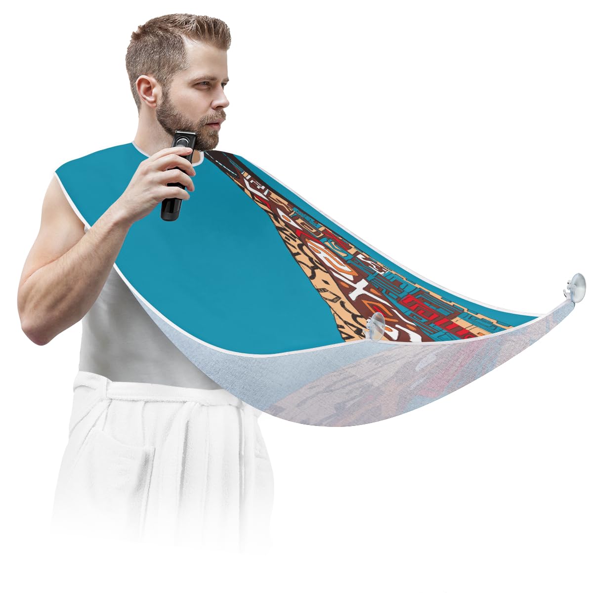 Hsnar Women African Ethnic Beard Apron Gifts for Men Beard Trimming Catcher Bib Non-Stick Beard Cape for Shaving and Trimming Beauty and Personal Care Hsnar