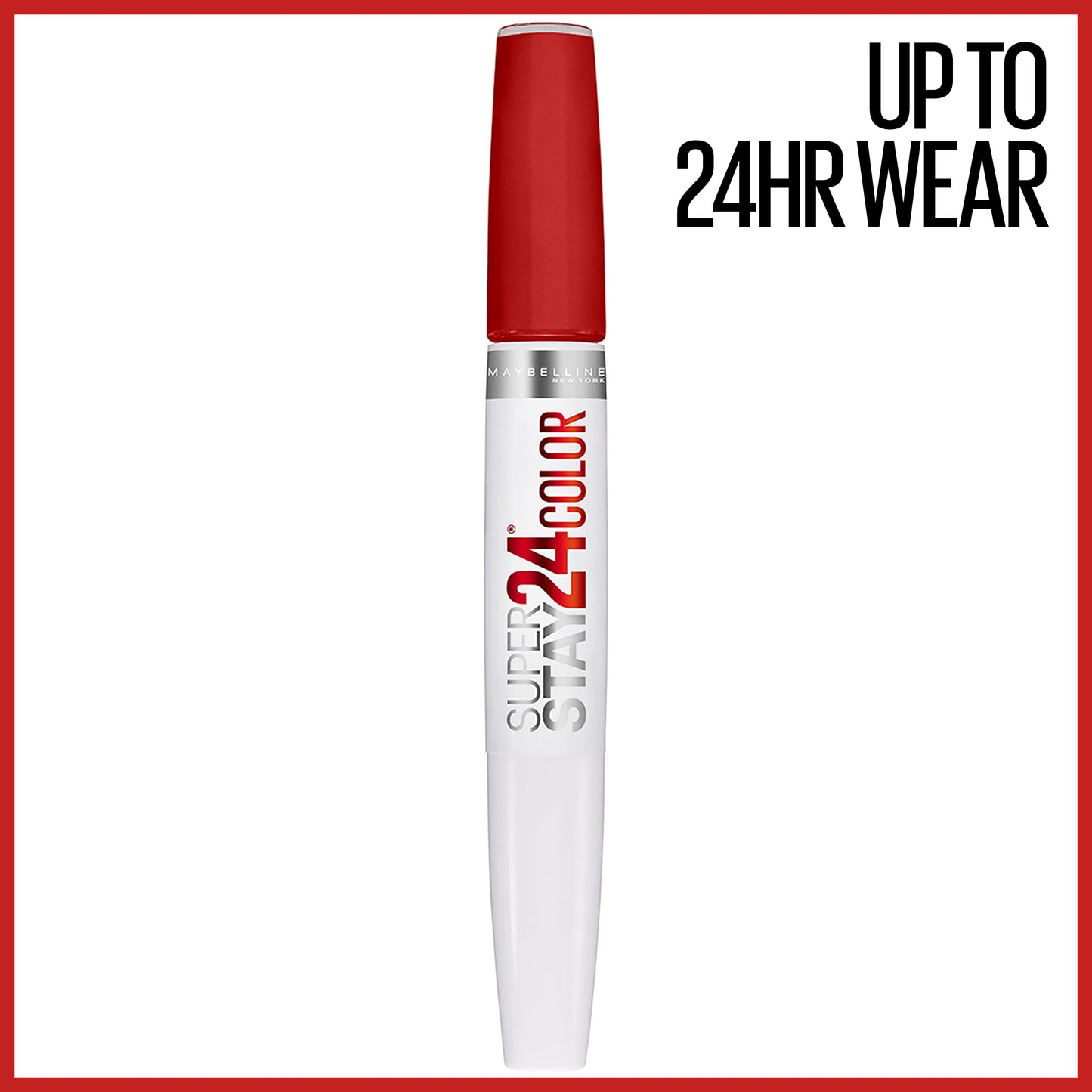 Maybelline Super Stay 24, 2-Step Liquid Lipstick Makeup, Long Lasting Highly Pigmented Color with Moisturizing Balm, Keep It Red, Red, 1 Count Beauty & Personal Care MAYBELLINE