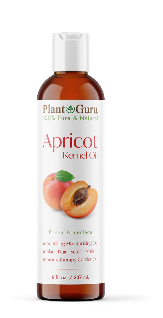 Apricot Kernel Oil 8 fl. oz. Cold Pressed 100% Pure Natural Carrier - Skin, Face, Body And Hair Growth Moisturizer. Great For DIY Cream, Lotions Beauty & Personal Care Plant Guru