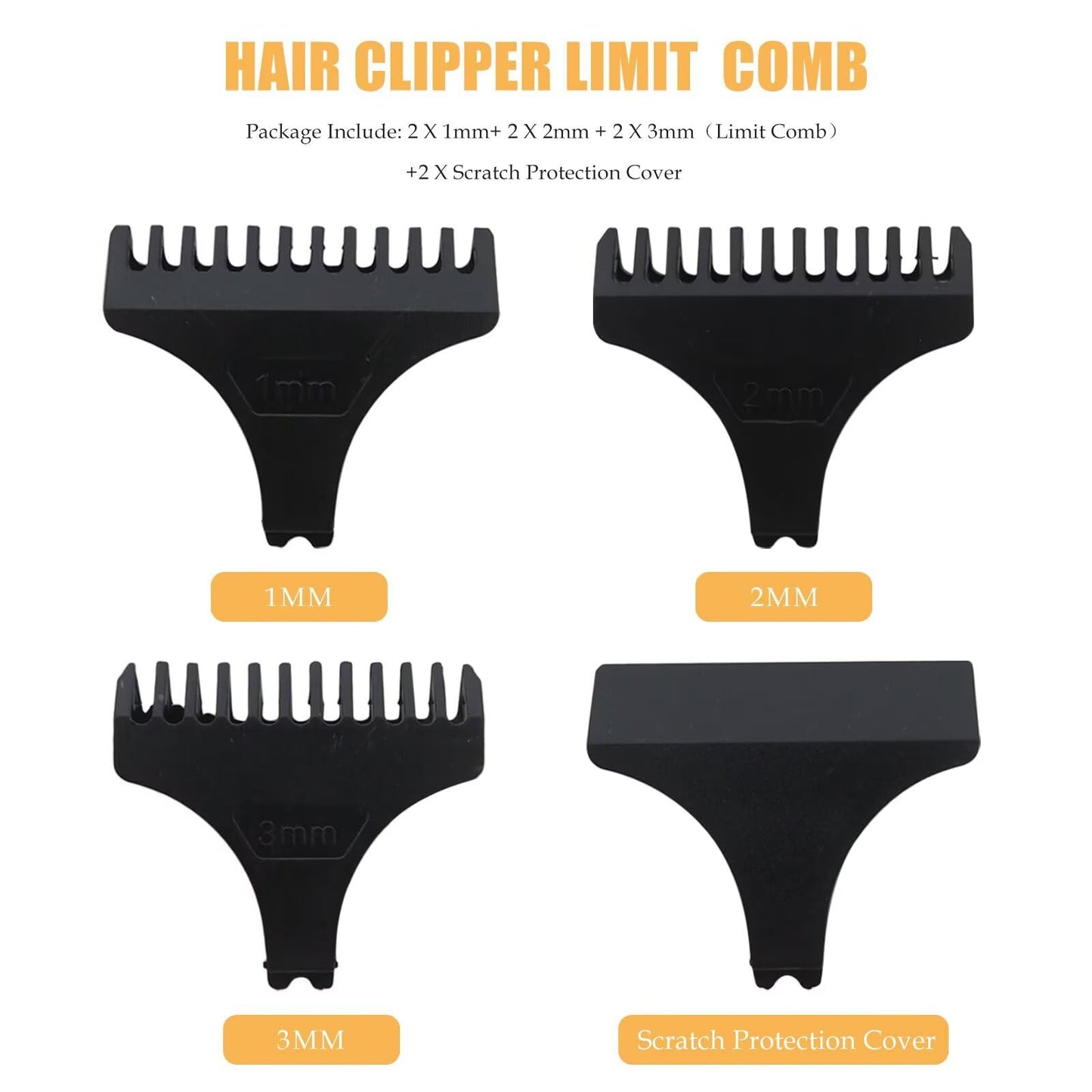 Misimain 8-Piece Safety Guard Set: 1/2/3mm Limit Combs + Scratch Protection Covers for 31mm/32mm T-Blade, for Detailer, for Electric Trimmer Beauty and Personal Care Misimain