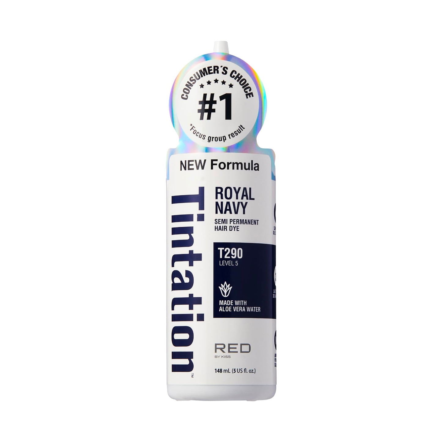Red by Kiss Tintation Semi-Permanent Hair Color, Aloe Vera Water Based, Argan Oil, Olive Oil, Collagen & Keratin, Long-Lasting Color Dye (Royal Navy Beauty & Personal Care Red By Kiss