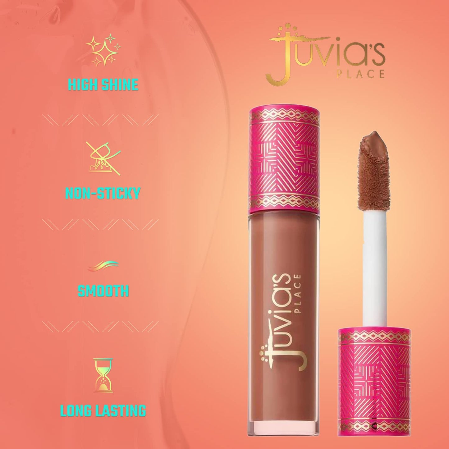 Juvia's Place Lip Gloss Reflect Caramel Rose, Warm Toned Soft Brown, Smooth and Creamy Long Lasting Non-Sticky Luscious High Shine Glow, 16 oz, Beauty & Personal Care Juvia's Place