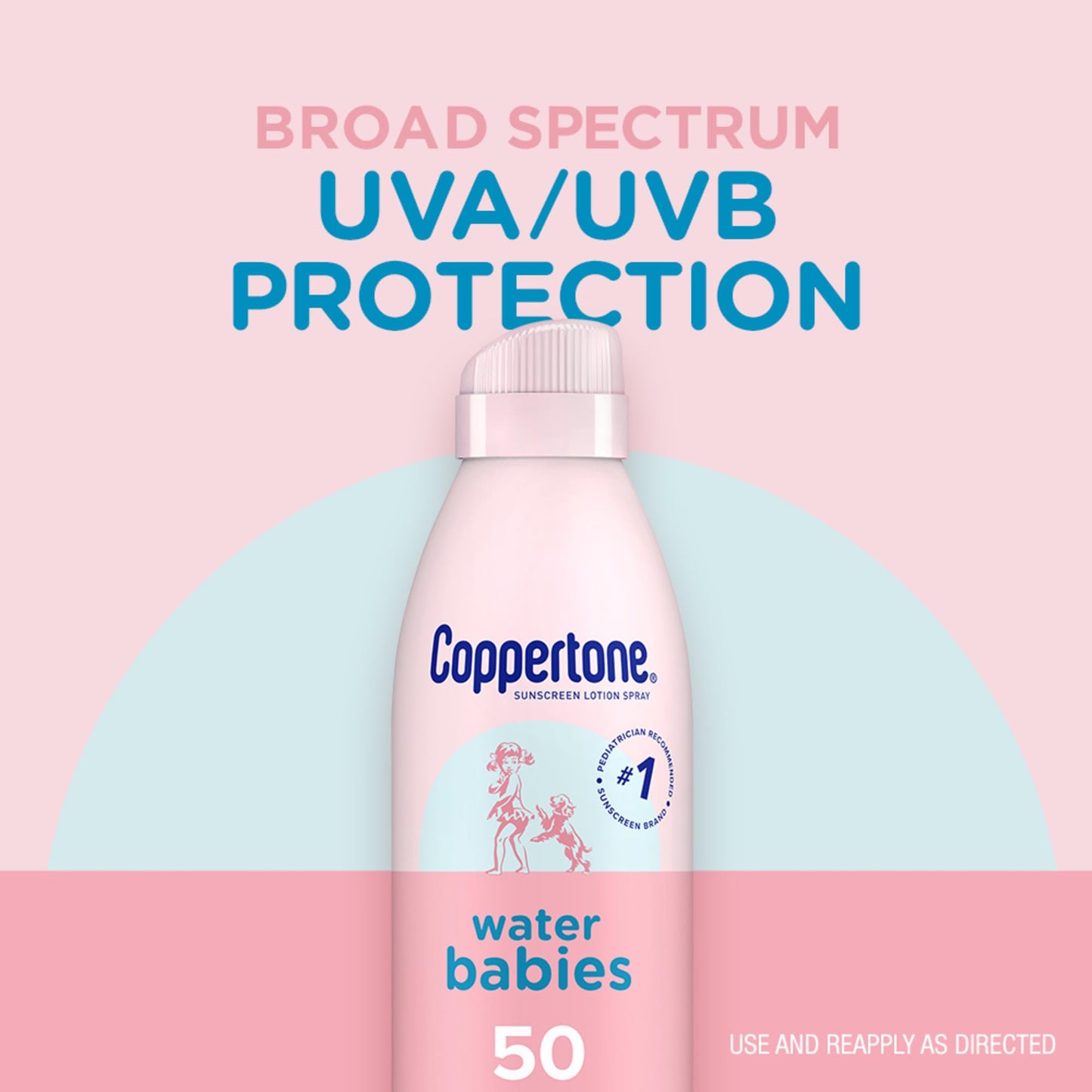 Coppertone WaterBabies Sunscreen Spray SPF 50, Spray On Sunscreen for Babies, Water Resistant, Pediatrician Recommended, 6 Oz, Pack of 2 Beauty & Personal Care Coppertone