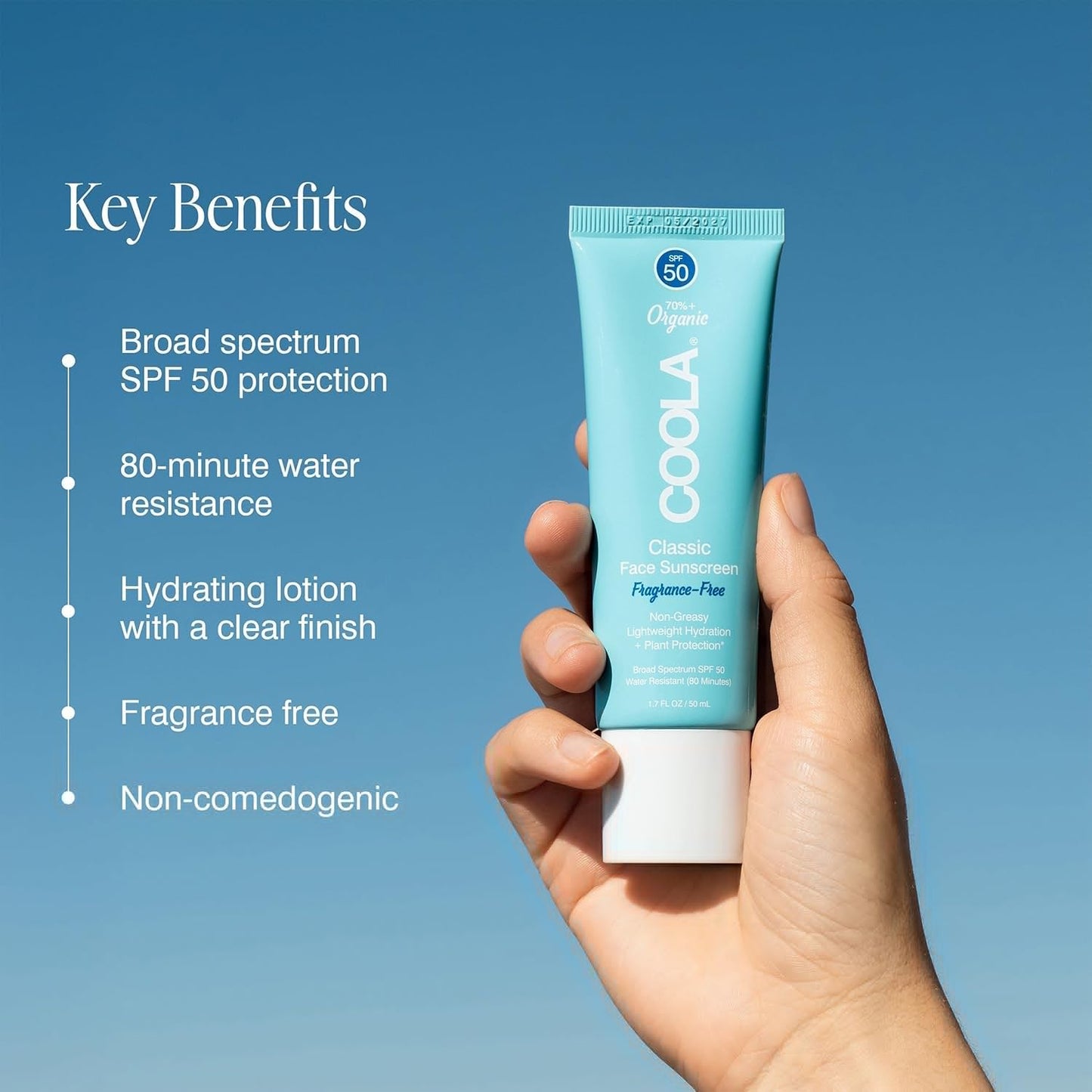 COOLA Organic Face Sunscreen SPF 50 Sunblock Lotion, Dermatologist Tested Skin Care for Daily Protection, Vegan and Gluten Free, Fragrance Free, 1.7 Beauty & Personal Care COOLA