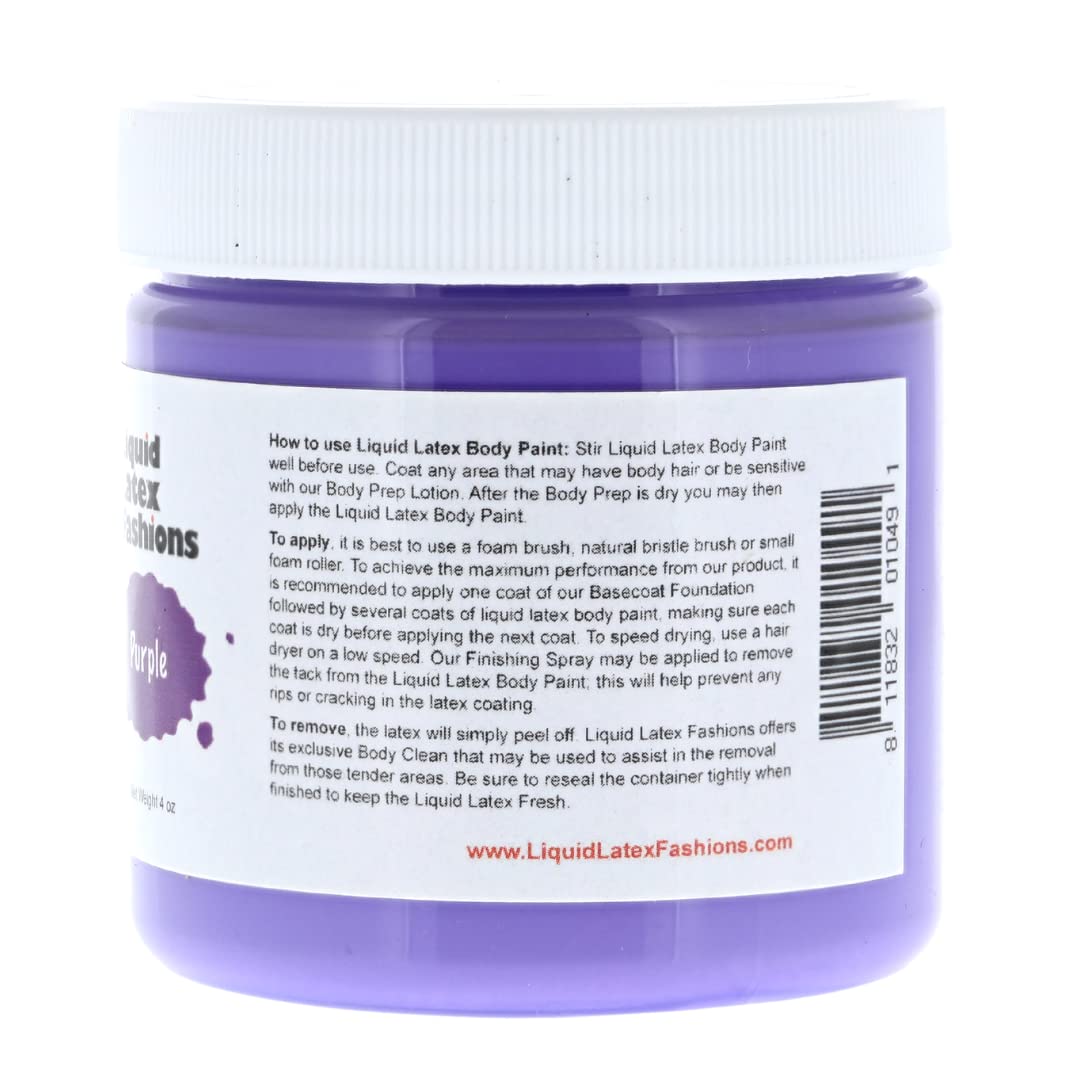 Purple 4 Oz - Liquid Latex Body Paint, Ammonia Free No Odor, Easy On and Off, Cosplay Makeup, Creates Professional Monster, Zombie Arts, Face Paint Beauty & Personal Care Liquid Latex Fashions