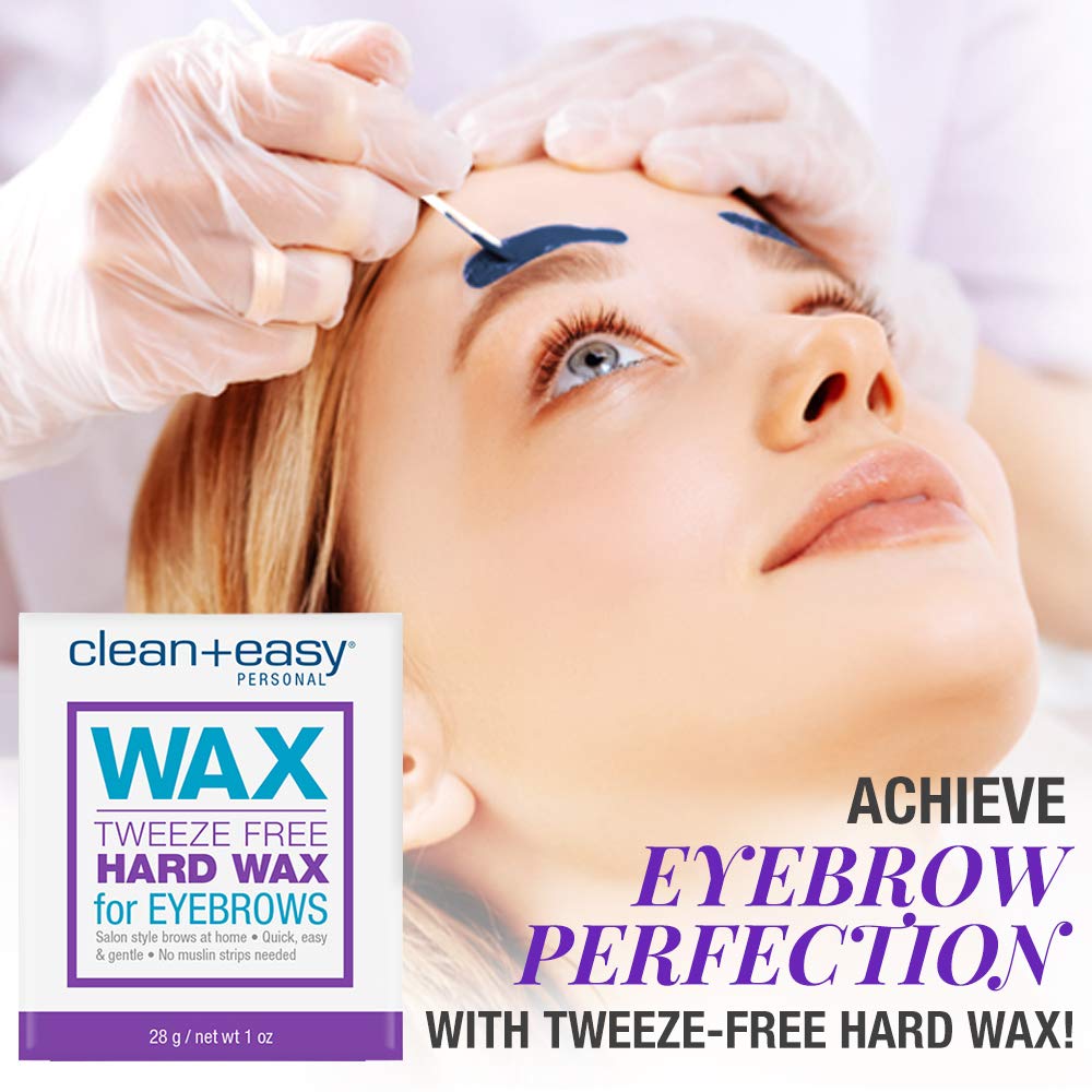 Clean + Easy Microwave Wax - Microwavable Wax Hair Removal for Face, Body & Eyebrows, At-Home Facial Waxing, 1 Oz Beauty and Personal Care Clean + Easy