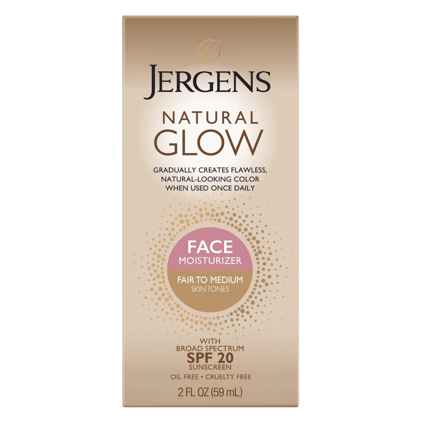 Jergens Natural Glow Daily Facial Moisturizer, Fair to Med 2 fl oz (59 ml) Beauty & Personal Care Jergens