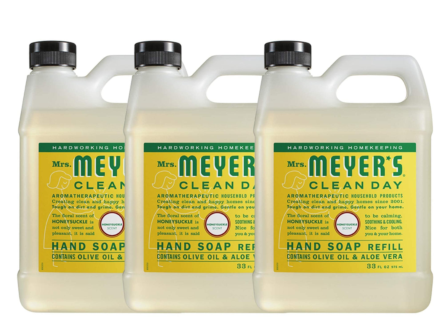 3 set Mrs. Meyer’s Clean Day Liquid Hand Soap Refill, Honeysuckle, 33 Ounce (3 Pack) Beauty & Personal Care Mrs. Meyer\u2019s Clean Day