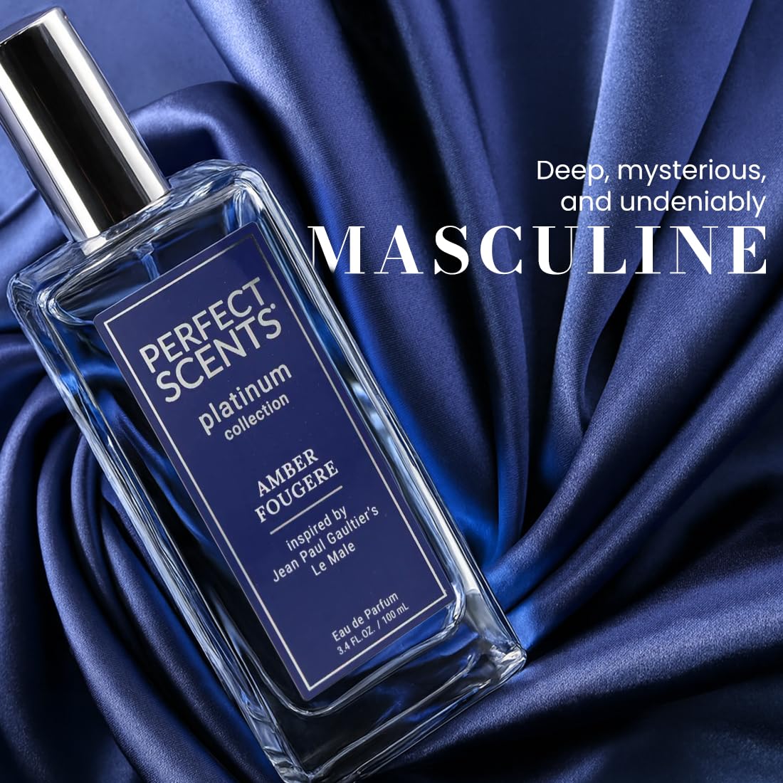 Perfect Scents Fragrances | Inspired by Jean Paul Gaultier’s Le Male | Platinum Collection | Amber Fougere | Men’s Eau de Parfum | Vegan, Paraben Beauty & Personal Care Instyle Fragrances