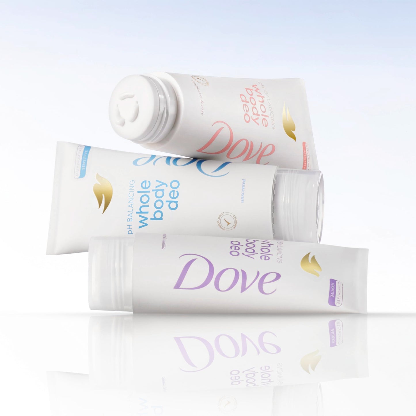 Dove Whole Body Deodorant Aluminum Free pH Balancing Cream Deodorant Unscented for 72h Odor Control 2.5 oz Beauty and Personal Care Dove