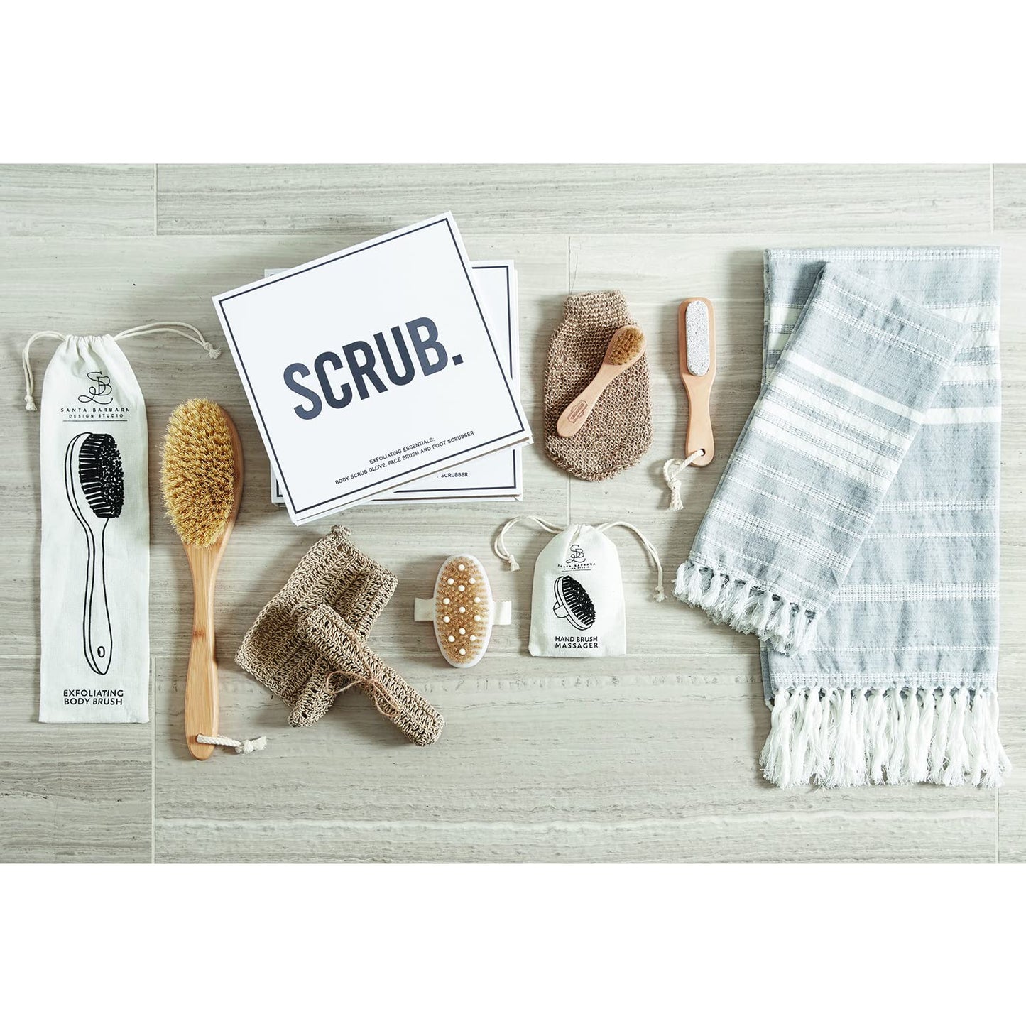 Santa Barbara Design Studio Pure Design Exfoliating Boar Bristle Body Brush, 15-Inch Long, Boar Bristle Beauty and Personal Care Santa Barbara Design Studio