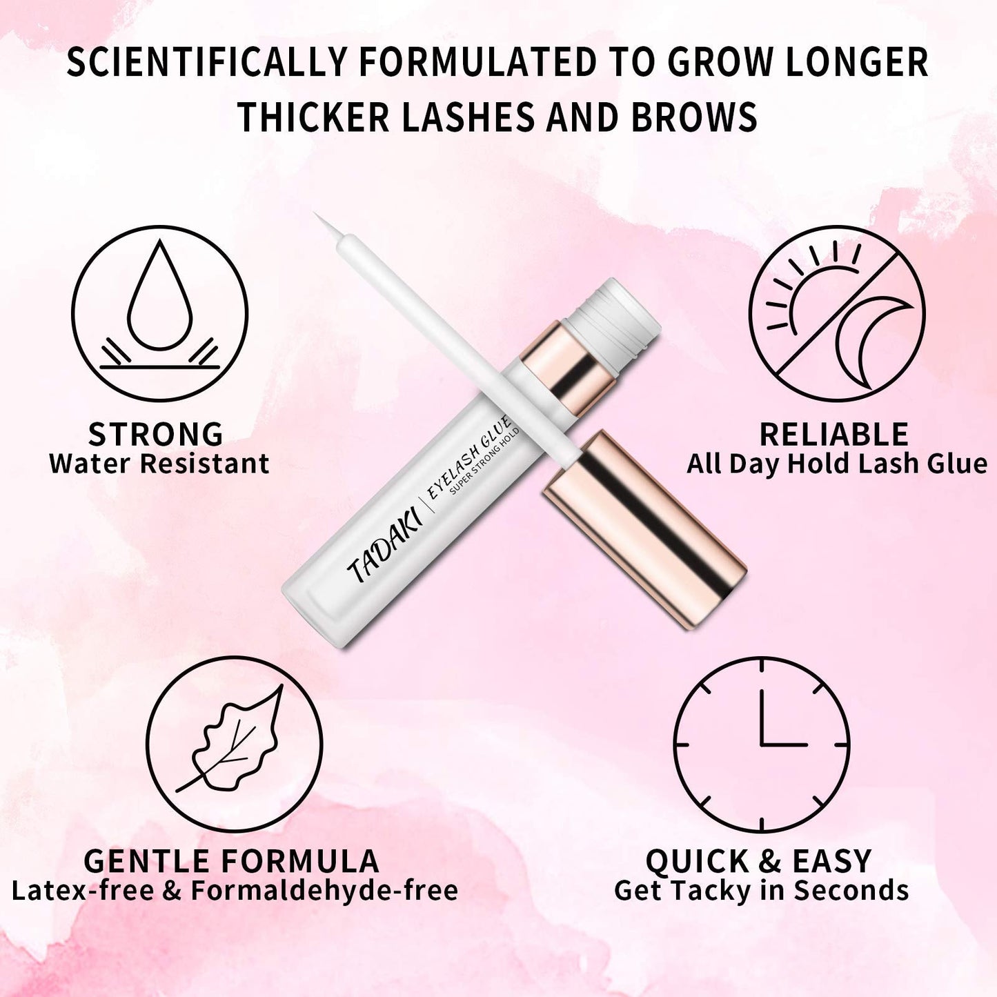Tadaki Eyelashes Adhesive with Waterproof HoldClearLatex-Free, Professional Hypoallergenic Glue for Sensitive Eye, Suitable for False Lash, Mink Lash Beauty & Personal Care Tadaki
