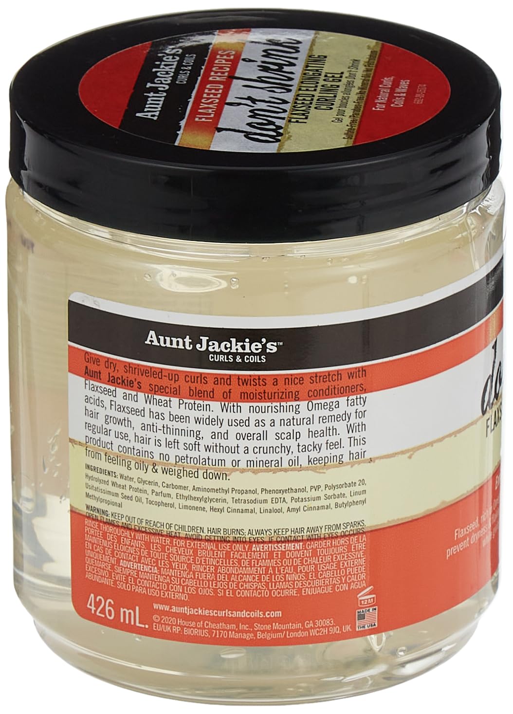 Aunt Jackie's Don't Shrink Flaxseed Elongating Curling Gel, 15 oz (Pack of 5) Beauty & Personal Care Aunt Jackie's