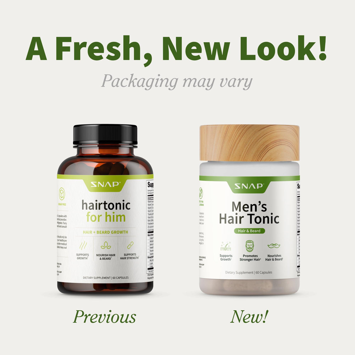 Snap Supplements Men's Hair Tonic, Vitamins for Men with Biotin, 60 Capsule