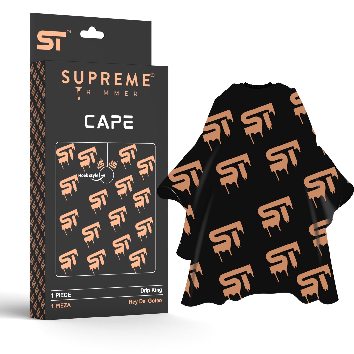 Supreme Trimmer Premium Barber Cape | Professional Hair Stylist Waterproof, Hook Closure Cape; Salon, Barber, or Home Use | Drip King Beauty & Personal Care Supreme Trimmer