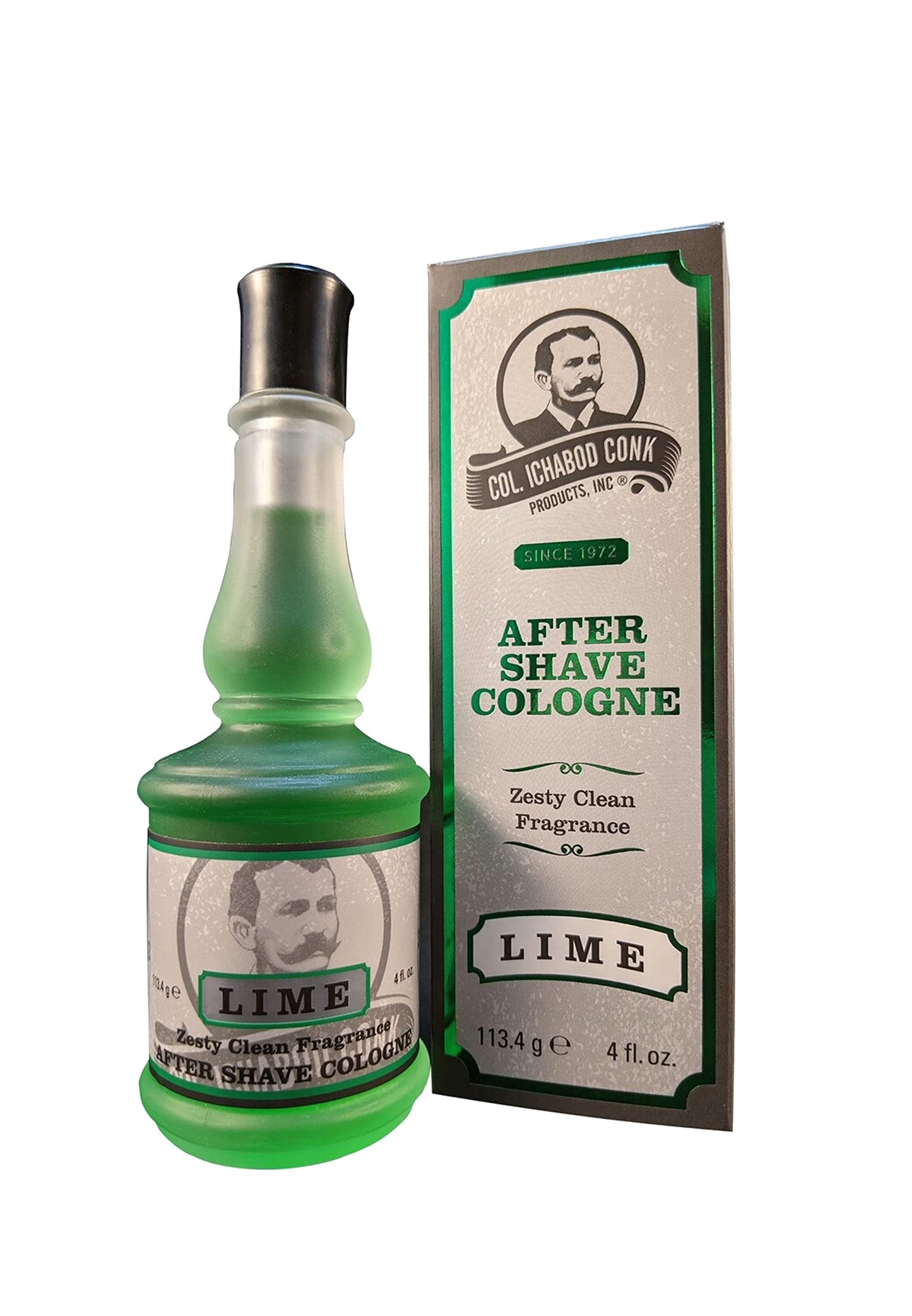 Colonel Ichabod Conk Lime After Shave Cologne 4 Fl. Oz. Glass Bottle Aftershave Beauty & Personal Care Colonel Conk