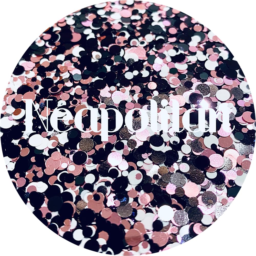 Pink Black White Dots Polyester Glitter | Craft Glitter | Glitter for Arts & Crafts | Tumblers | Cosmetics | Nails | Epoxy Resin Art | Slime | DIY | Beauty & Personal Care Glitter Heart Co.