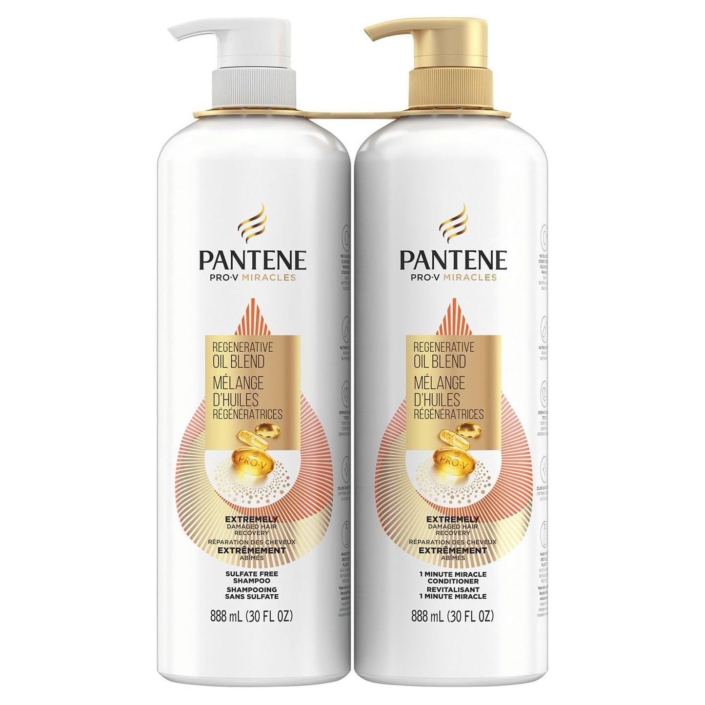 Pantene Pro-V Miracles Extreme Damage Care Shampoo & Conditioner, 30 Fl Oz, 2 Ct Beauty & Personal Care Pantene