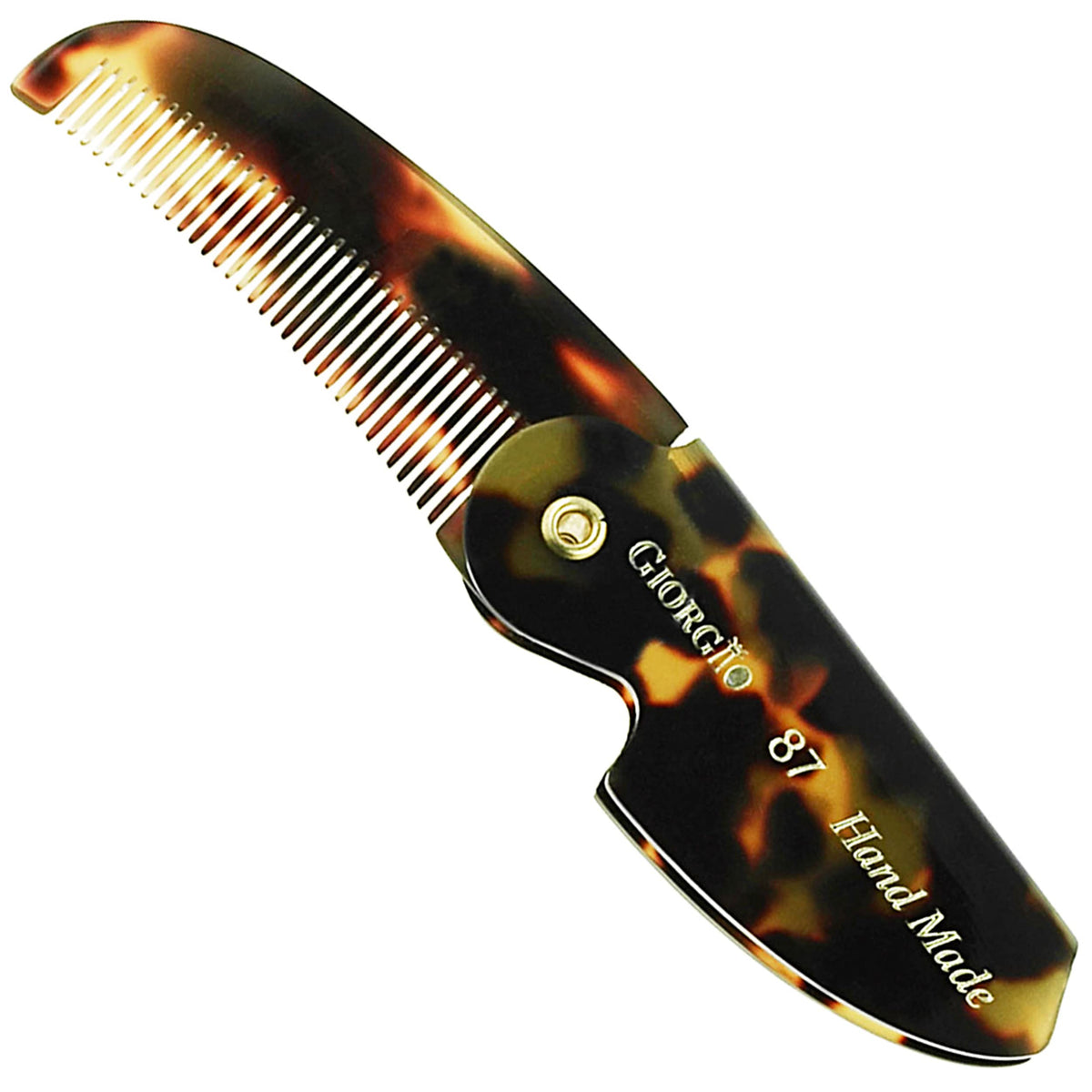 Giorgio G87 Fine Tooth Comb works as a Mustache and Beard Comb for Men - Add to any comb set, Handmade, Saw-cut, Hand Polished Pocket Styling Combs