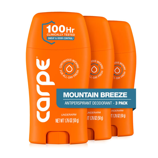 Carpe Underarm Antiperspirant Deodorant for Men and Women - 100 Hour Sweat & Odor Control - Clinical Strength Deodorant for Men - Long Lasting Beauty and Personal Care Carpe